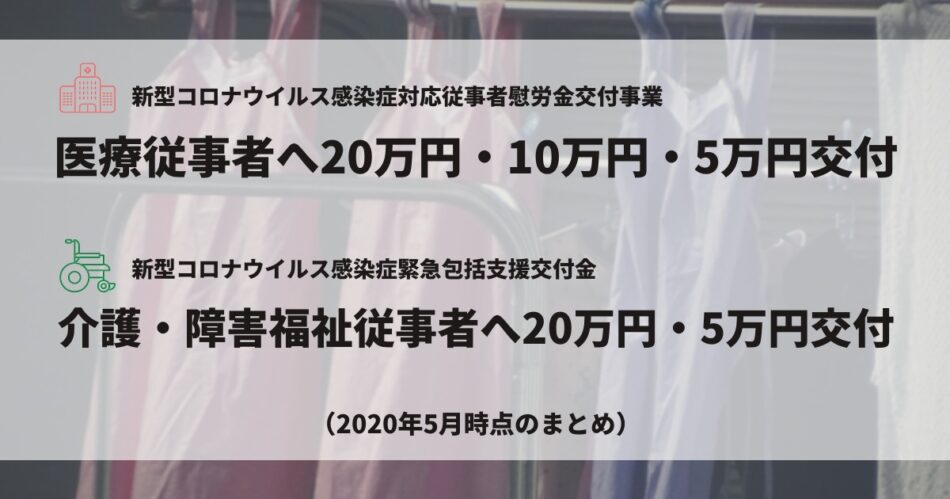 コロナ対応 慰労金の対象や交付方法　介護従事者・医療従事者向け