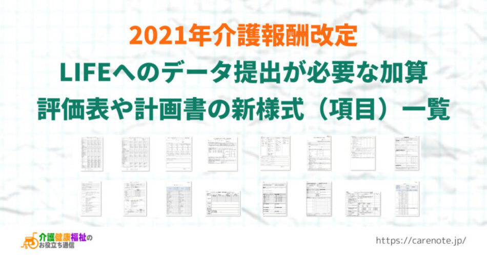 LIFEへのデータ提出が算定要件の加算の新様式（項目）一覧