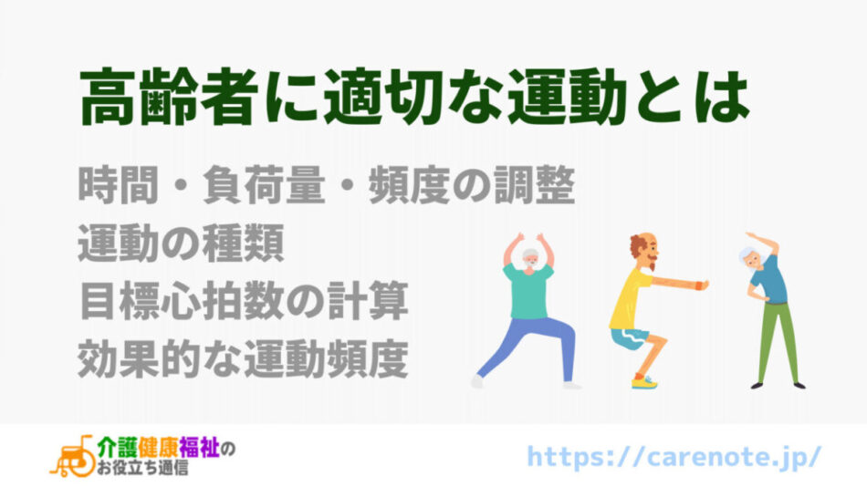 高齢者に適切な運動方法　内容・時間・負荷量・頻度